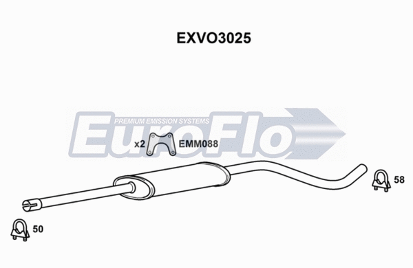 Centre Muffler (EXVO3025)