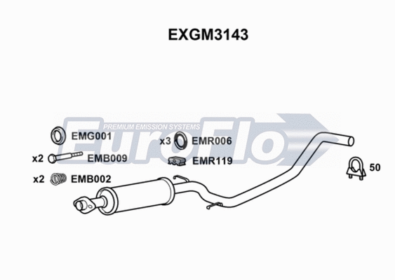 Centre Muffler (EXGM3143)