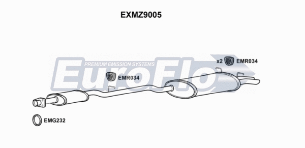 Centre/Rear Muffler (EXMZ9005)