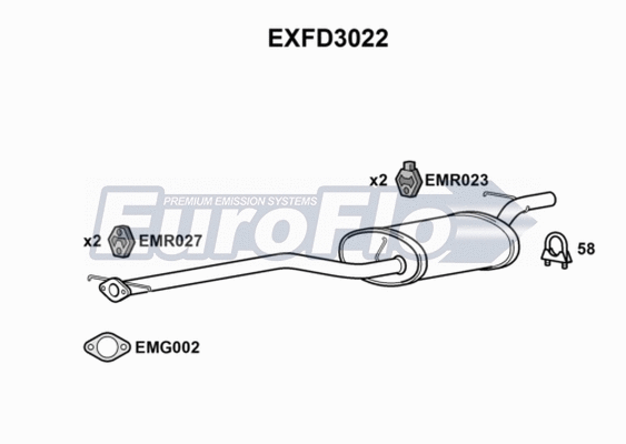 Centre Muffler (EXFD3022)