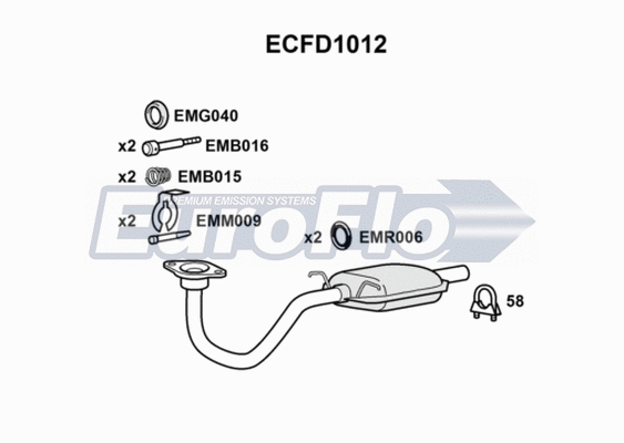 Catalytic Converter (ECFD1012)