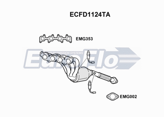 Catalytic Converter (ECFD1124TA)
