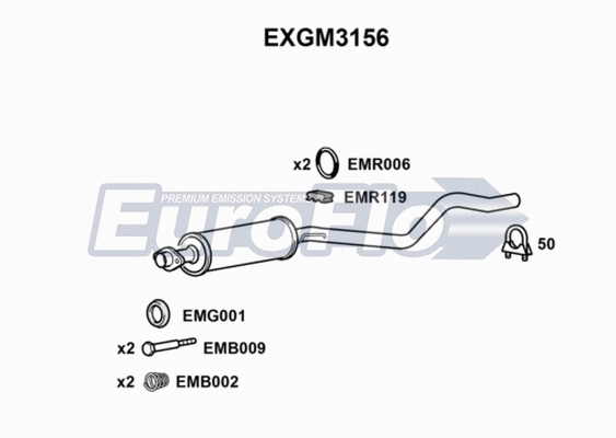 Centre Muffler (EXGM3156)