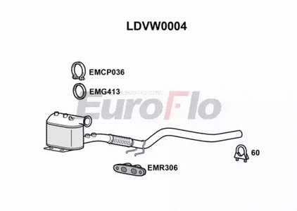 Soot/Particulate Filter, exhaust system (LDVW0004)