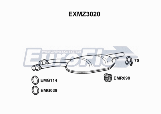 Centre Muffler (EXMZ3020)