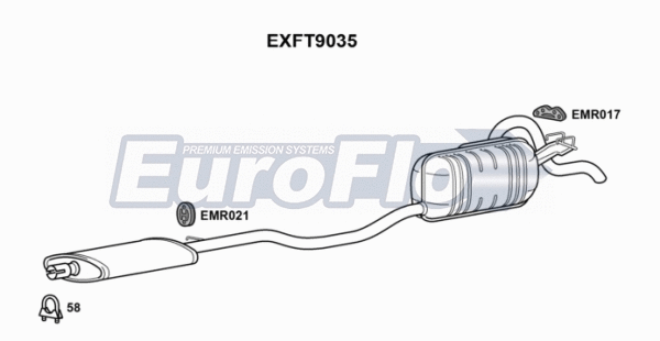 Centre/Rear Muffler (EXFT9035)