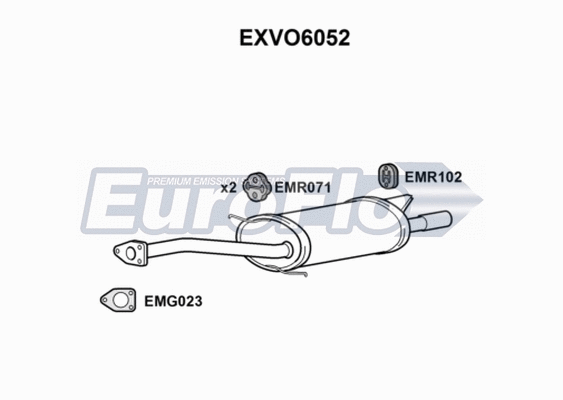 Rear Muffler (EXVO6052)