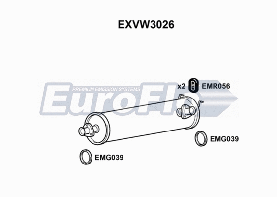 Centre Muffler (EXVW3026)