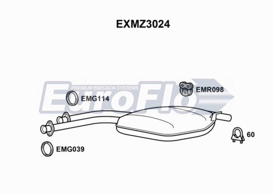 Centre Muffler (EXMZ3024)