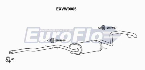 Centre/Rear Muffler (EXVW9005)
