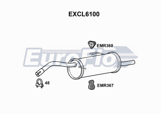 Rear Muffler (EXCL6100)