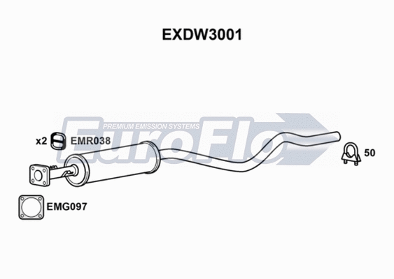Centre Muffler (EXDW3001)