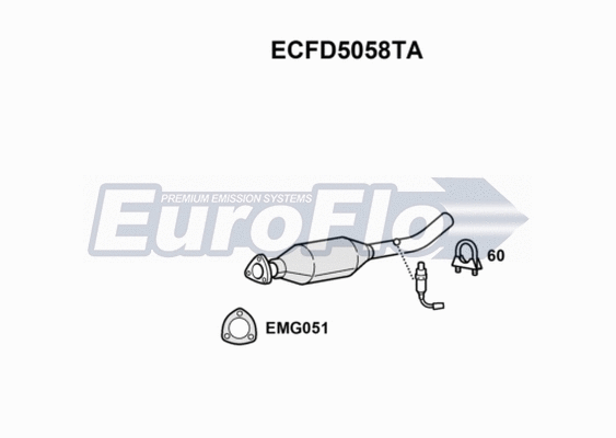 Catalytic Converter (ECFD5058TA)