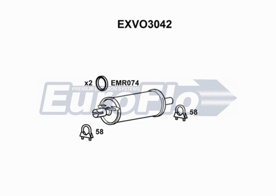 Centre Muffler (EXVO3042)