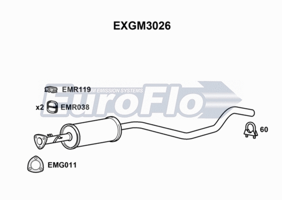 Centre Muffler (EXGM3026)