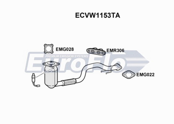 Catalytic Converter (ECVW1153TA)