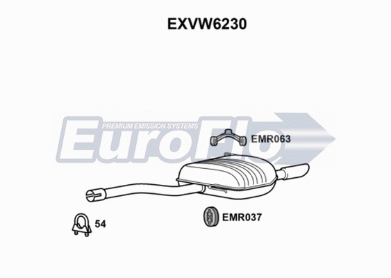 Rear Muffler (EXVW6230)