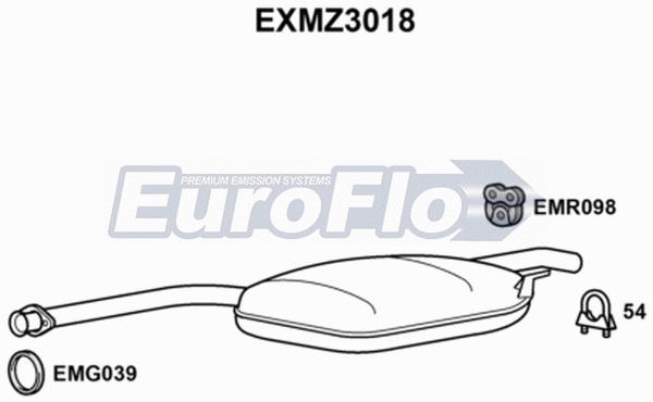 Centre Muffler (EXMZ3018)