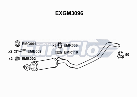 Centre Muffler (EXGM3096)