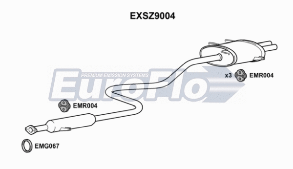 Centre/Rear Muffler (EXSZ9004)
