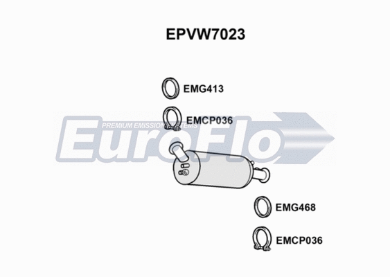 Soot/Particulate Filter, exhaust system (EPVW7023)