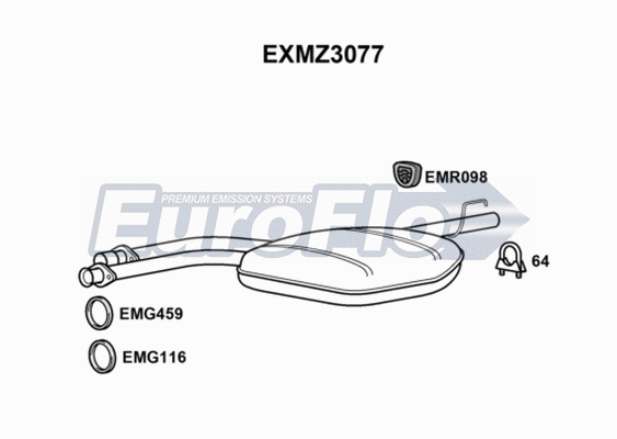 Centre Muffler (EXMZ3077)