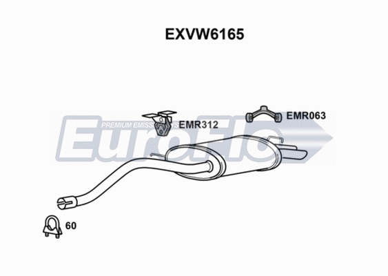 Rear Muffler (EXVW6165)
