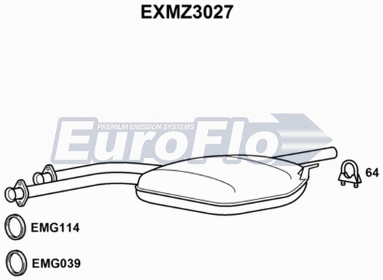 Centre Muffler (EXMZ3027)