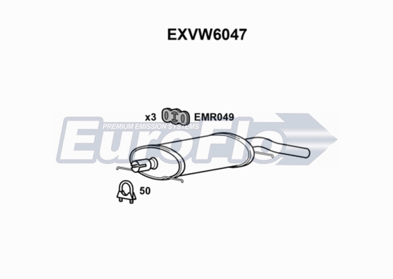Rear Muffler (EXVW6047)