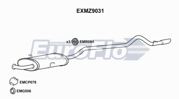 Centre/Rear Muffler (EXMZ9031)