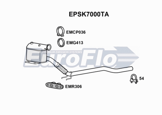 Soot/Particulate Filter, exhaust system (EPSK7000TA)