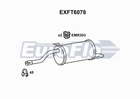 Rear Muffler (EXFT6078)