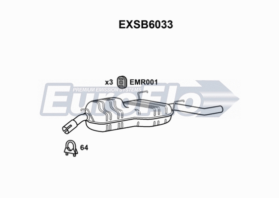 Rear Muffler (EXSB6033)