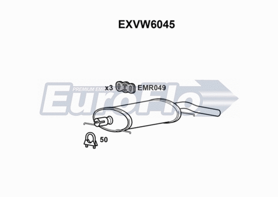 Rear Muffler (EXVW6045)