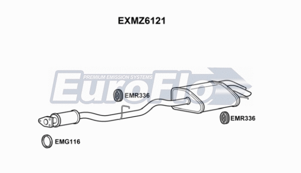 Rear Muffler (EXMZ6121)