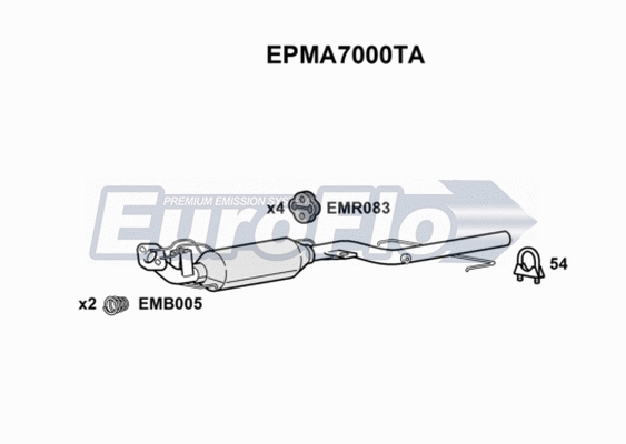 Soot/Particulate Filter, exhaust system (EPMA7000TA)