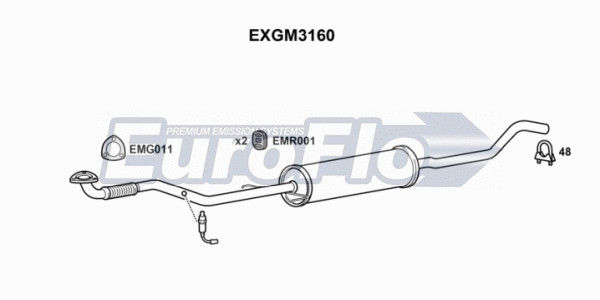 Centre Muffler (EXGM3160)