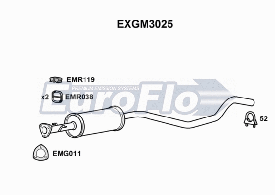 Centre Muffler (EXGM3025)