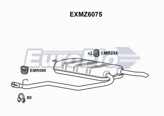 Rear Muffler (EXMZ6075)