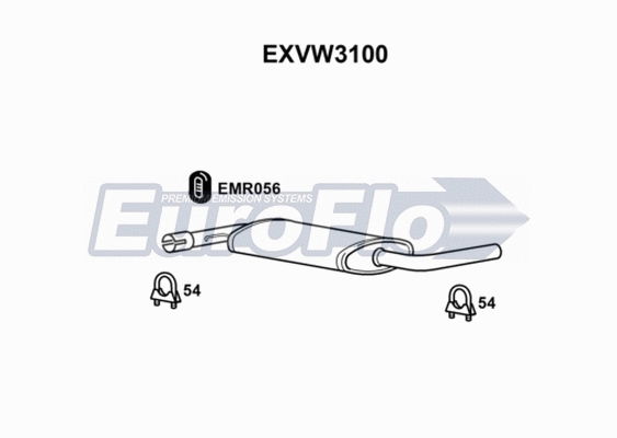 Centre Muffler (EXVW3100)