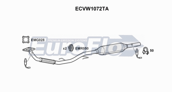 Catalytic Converter (ECVW1072TA)