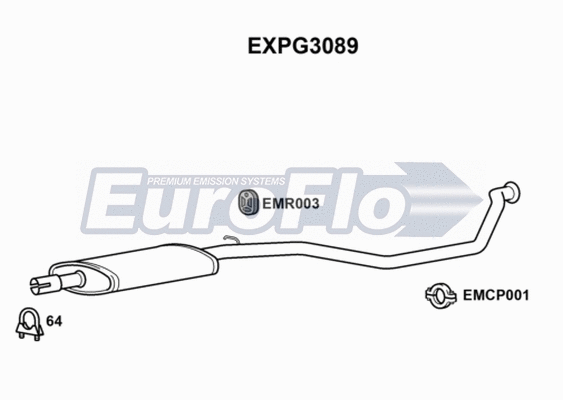 Centre Muffler (EXPG3089)