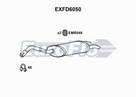 Rear Muffler (EXFD6050)