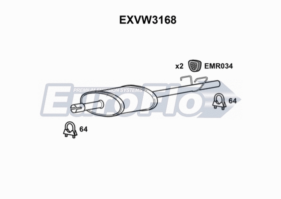 Centre Muffler (EXVW3168)