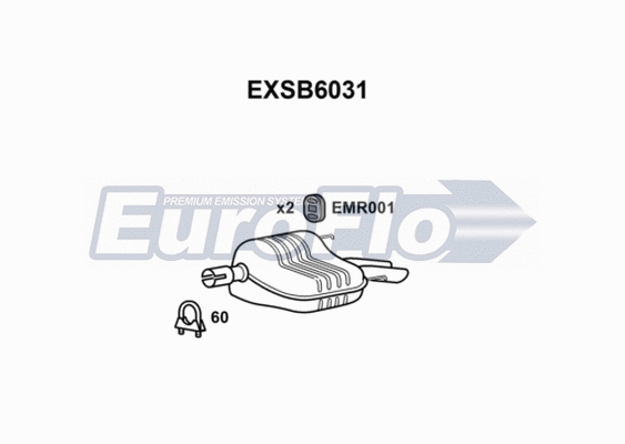 Rear Muffler (EXSB6031)