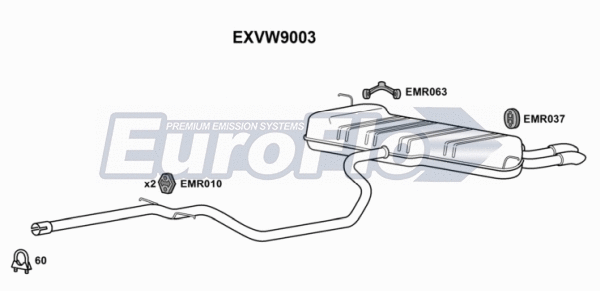 Centre/Rear Muffler (EXVW9003)