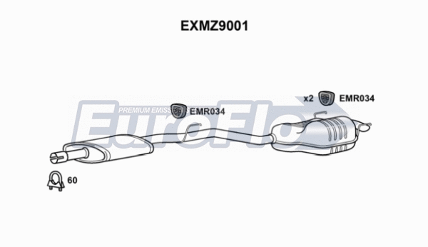 Centre/Rear Muffler (EXMZ9001)