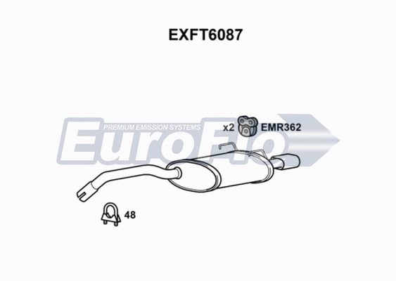 Rear Muffler (EXFT6087)