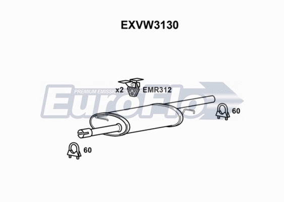 Centre Muffler (EXVW3130)