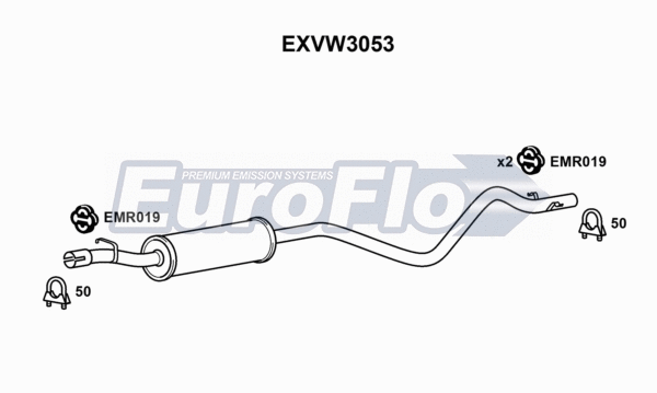 Centre Muffler (EXVW3053)